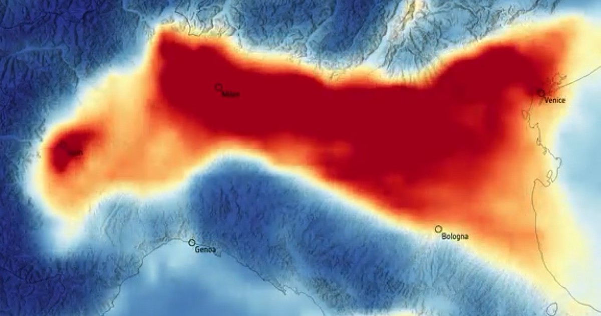 Inquinamento dell'aria, la mappa dell'Italia e della Pianura