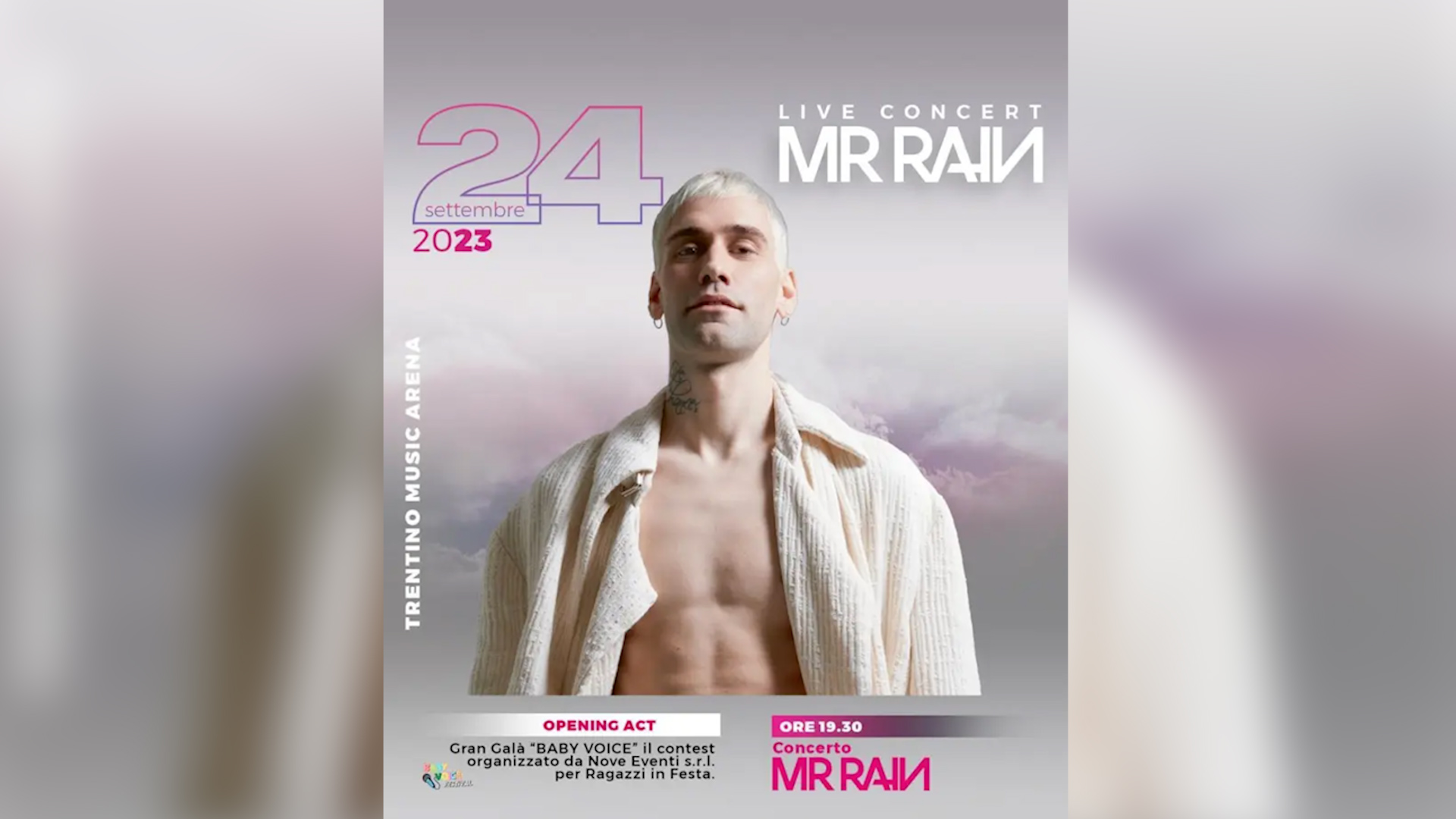 Mr Rain alla trentino Music Arena il 24 settembre - News Trentino TV